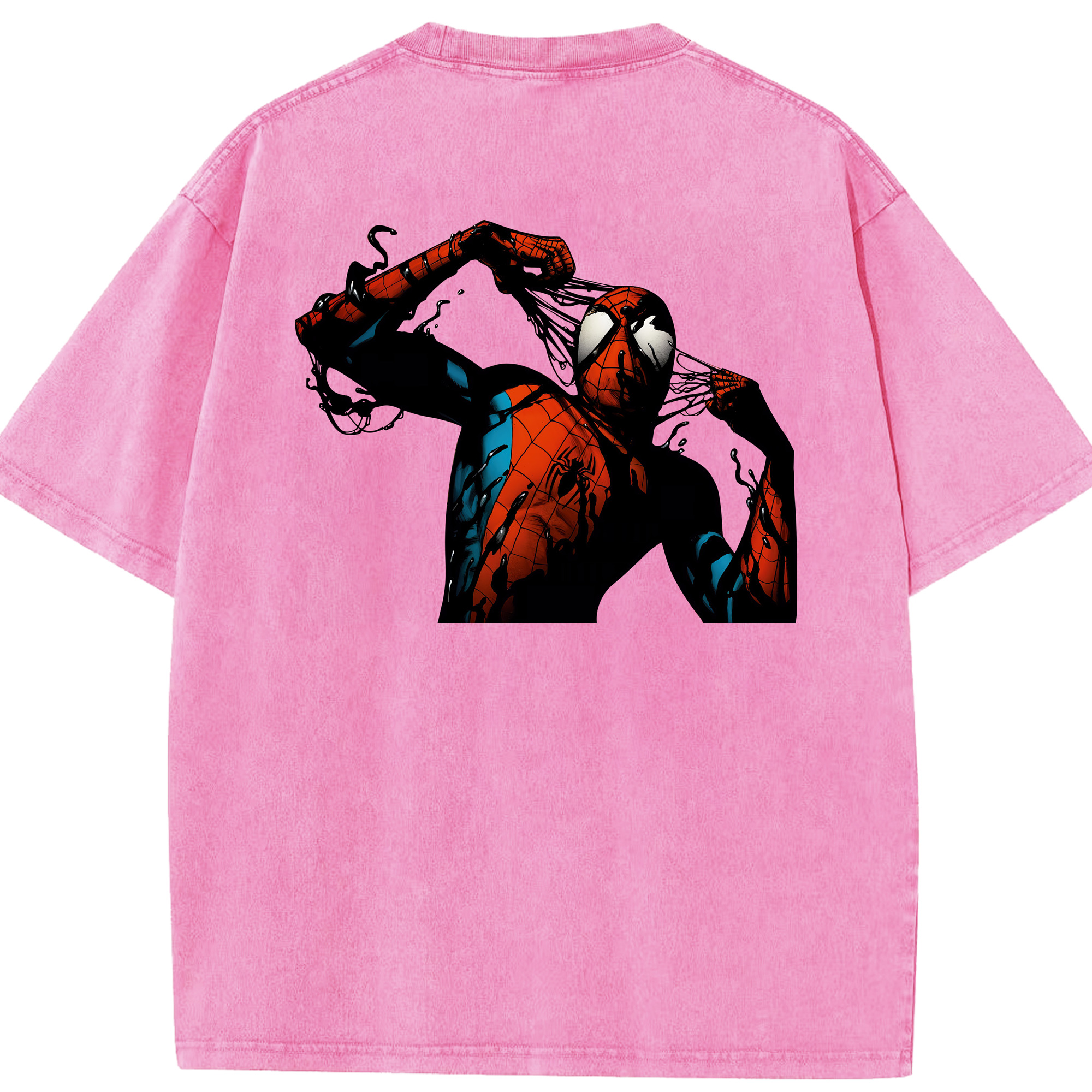（画像用） Spider Man スパイダーマン 綿100% ヴィンテージ風 半袖Tシャツ（背面プリント）